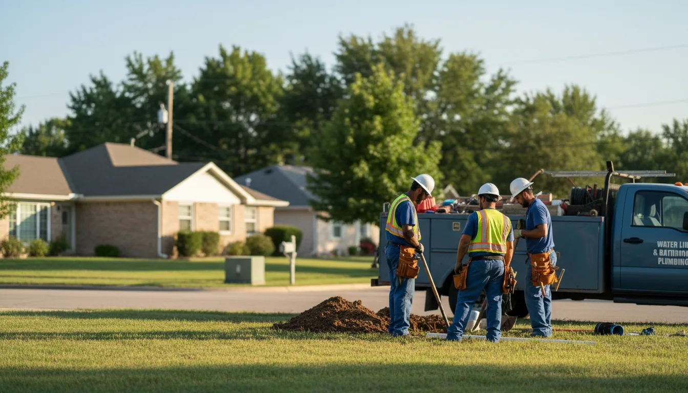 Residential water line and bathroom plumbing service in Roaring Springs, TX